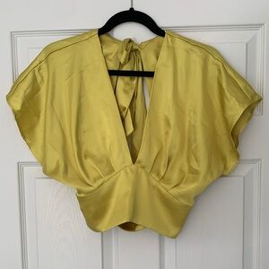 Zara Yellow Satin Blouse